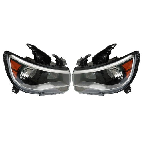 DURAFORCE Headlights Black Fit For Chevy Colorado 2015-2022 Halogen Projector LH & RH Pair