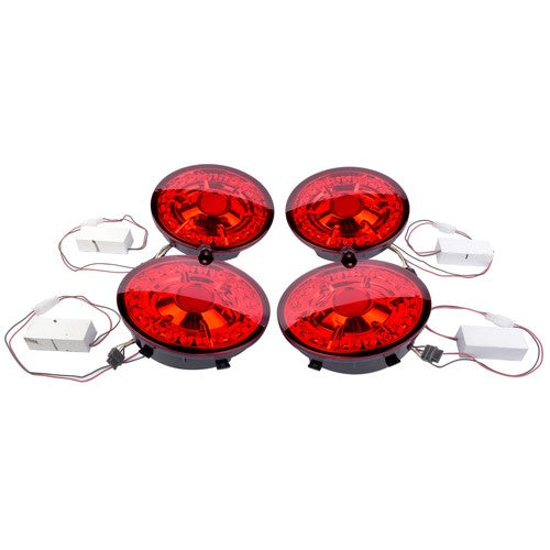 DURAFORCE 4Pcs LED Brake Tail Lights RED Lens For Chevrolet Corvette C6 Coupe 2005-2013