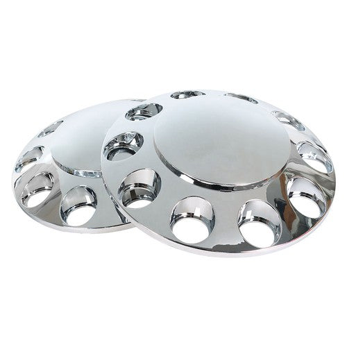 DURAFORCE Wheel Axle Hub Cover Kit Semi Truck Wheel Front 33mm Nut Covers Set 2 Of Chrome