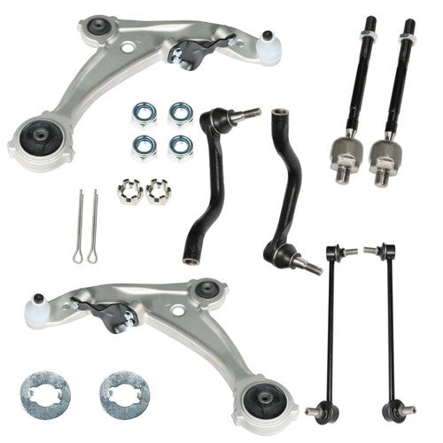 DURAFORCE For Nissan Altima V6 07-13 8Pcs Suspension Kit Control Arms Tie Rod Sway Bar
