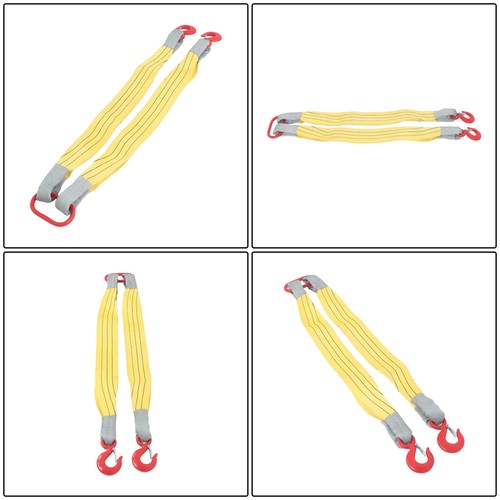 DURAFORCE 2 PCS 3.3ft Lifting Slings Straps with Hooks Two Leg Rigging Straps 4410 lbs