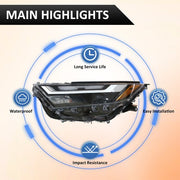 DURAFORCE Fit 2022 2023 Toyota RAV4 XLE Halogen Headlight W/ LED DRL Left Driver Side