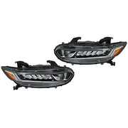 DURAFORCE Headlamps For Honda Accord 2018-2020 Halogen Headlights Clear W/LED DRL LH&RH