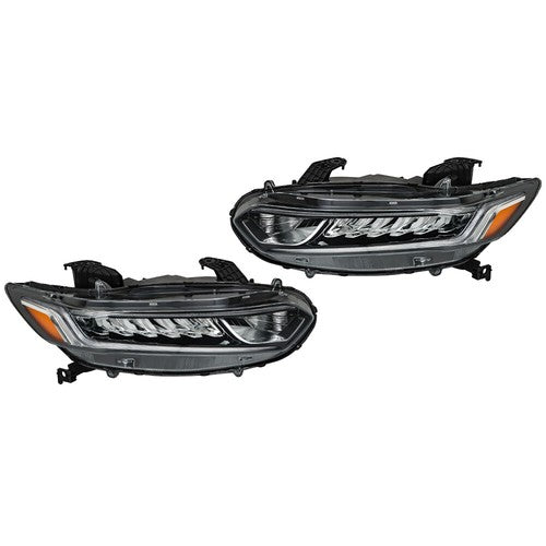 DURAFORCE Headlamps For Honda Accord 2018-2020 Halogen Headlights Clear W/LED DRL LH&RH
