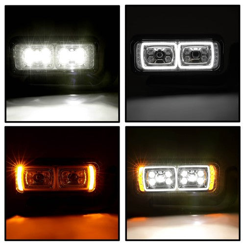 Full Led Dual Projector Headlights for Peterbilt 379 357 359 389 Truck