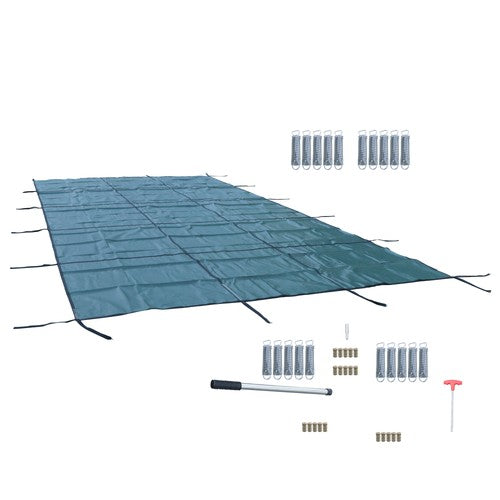 DURAFORCE WaterWarden Solid Vinyl Pool Safety Cover – Fits 12' x 24' Rectangle Pool