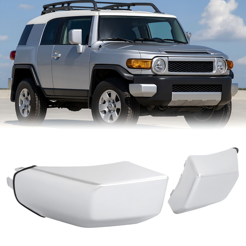 DURAFORCE LH RH Front Corner Bumper End Caps Kits Silver for Toyota FJ Cruiser 2007-2014