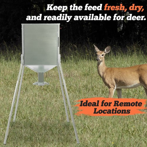 DURAFORCE Steel 450lb Gravity Feeder Zinc Plated For Deer Turkey Big Wild Game Hunting