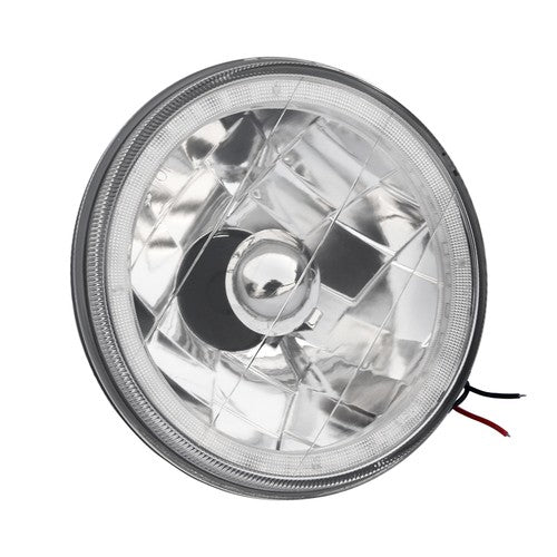 DURAFORCE 5-3/4"Inch Round LED Red Halo Style Halogen Crystal Clear Headlights Angel Eye