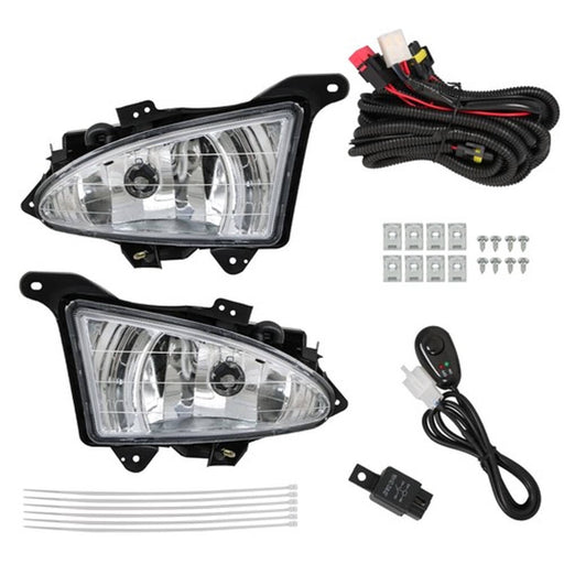 DURAFORCE Switch Bulbs Bezel Wire Harness Black Fog Light Kit For 07-10 Hyundai Elantra
