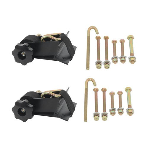 DURAFORCE 2 Pack 1.5" Wide x 7.5' Long Ladder Rack Ratchet Straps 1.4" Black Square Tube