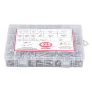 DURAFORCE 425 Pcs 410 Stainless Steel Self-Tapping Screws, #8 #10 Self-Drilling Set