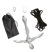 DURAFORCE 1-Pcs White 7.05lb Marine Kayak Anchor Kit Folding Grapnel Boat Anchor with Claw