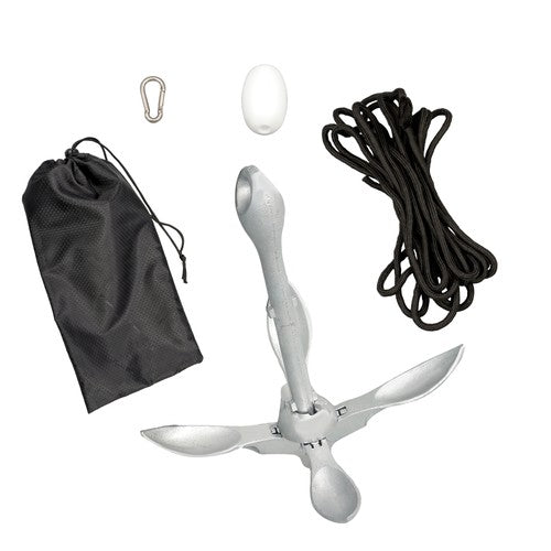 DURAFORCE 1-Pcs White 7.05lb Marine Kayak Anchor Kit Folding Grapnel Boat Anchor with Claw