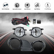 DURAFORCE Driver+Passenger Side Fog Lights w/Bulbs+Wiring For Toyota Sienna LE 3.5L 11-17