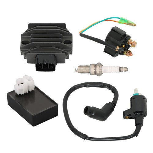 DURAFORCE CDI Box Ignition Coil Voltage Regulator Rectifier Relay Kit for Honda Recon 250