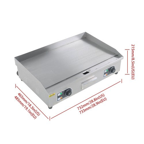 DURAFORCE 30 Inch Commercial Electric Griddle 3000W Countertop Flat Top Grill 122℉-572℉