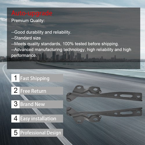 DURAFORCE 1Pair Right&Left Hood Hinge Steel Fit For Honda Accord 2013-2016 2017 HO1236133