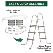DURAFORCE Pool Ladder 36 inch 3 Step Platform Outdoor Above Ground Swimming Kids Children