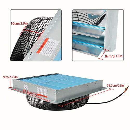 DURAFORCE 20'' Shutter Exhaust Fan Aluminum High Speed Wall Mounted Greenhouse Garage USA