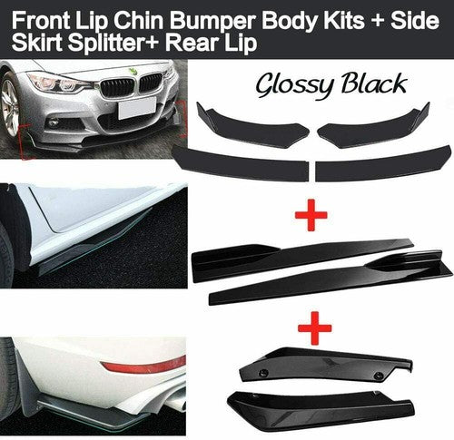 DURAFORCE Front & Rear Bumper Lip Splitter Spoiler + Side Skirt Body Kits For Subaru WRX