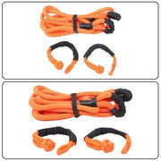 DURAFORCE 1"×20ft Kinetic Recovery Tow Rope Heavy Duty Energy Rope w/2 Soft Shackle Orange
