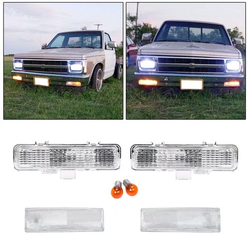 DURAFORCE Front Corner Bumper Signal Lights Parking Lamps for Chevy Blazer 83 94 S10 82 93
