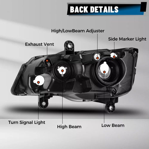 Passenger Side Headlight for 08 16 Chrysler Town and Country 11 20 Grand Caravan