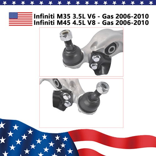 DURAFORCE 2* Front Lower Control Arms & Ball Joint for 06-10 Infiniti M35 M45 Sedan RWD