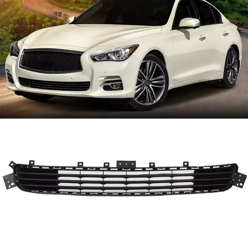 DURAFORCE Front Bumper Lower Grille Matte Black for 2014-2017 Infiniti Q50 14-17