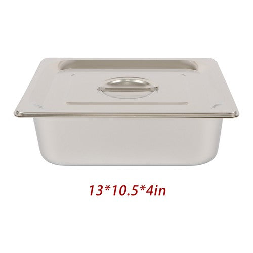 DURAFORCE Restaurant Steam Table Pans 8 Pack 1/2 Size 4 Inch Deep Thickened with Lid