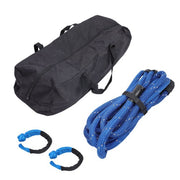 DURAFORCE Kinetic Recovery Tow Rope 34000Lbs 1in x 30ft Blue with Soft Shackle for Truck