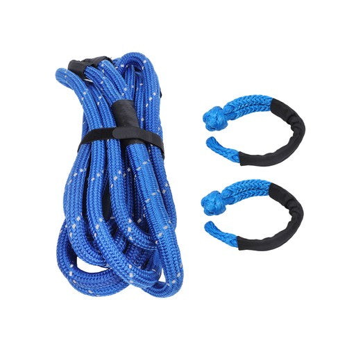 DURAFORCE Kinetic Recovery Tow Rope 34000Lbs 1in x 30ft Blue with Soft Shackle for Truck