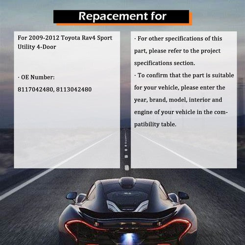 DURAFORCE For Toyota Rav4 Sport 2009-2012 LH+RH Headlight Headlamps Clear Lens Halogen