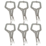 DURAFORCE Adjustable C-Clamp Locking Pliers Set 11" Locking Welding With Swivel Pads 6 Pcs