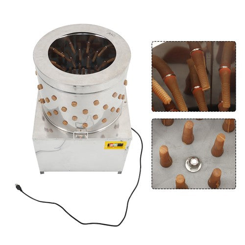 DURAFORCE 1500W Poultry De-Feather Stainless Steel Drum Chicken Plucker Machine 110V 60HZ