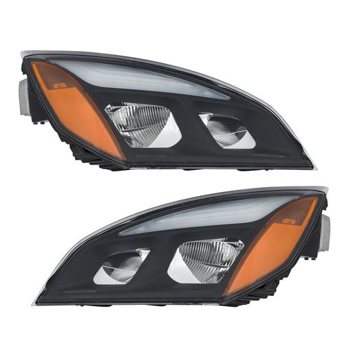 DURAFORCE For Freightliner Cascadia Full LED Black Housing Headlights Headlamps 2018-2023