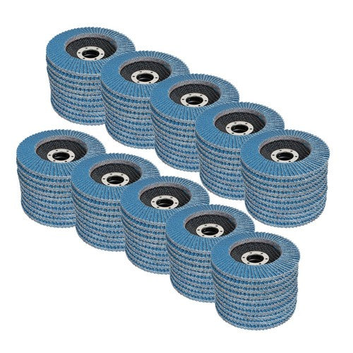DURAFORCE 100 Pieces Premium Zirconia Flap Disc Sanding Grinding 4-1/2" X7/8" 40 Grit