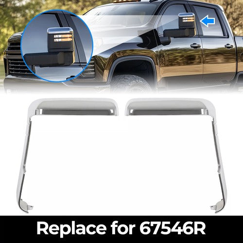 DURAFORCE Chrome Top and Side Mirror Cover for 20-24 Chevy Silverado GMC Sierra HD 2500 3500