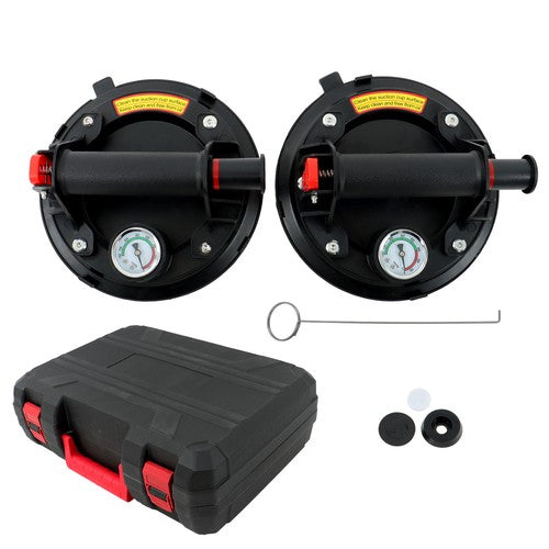 DURAFORCE 2 Pack 8" Glass Suction Cups with Pressure Gauge 440 lb Load Capacity
