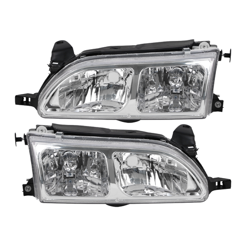 DURAFORCE JDM Chrome Headlights w/Turn Signal Corner Lights For 1993-1997 Toyota Corolla