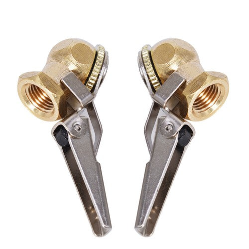 DURAFORCE 2pcs Closed Brass Lock On Tire Inflator Locking Air Chuck Hose 1/4" Npt