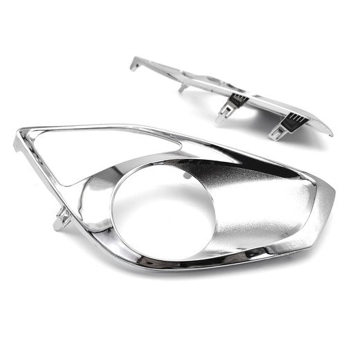 DURAFORCE Pair Chrome Front Bumper Fog Light Cover Bezels For 2013 2014 2015 Toyota Avalon