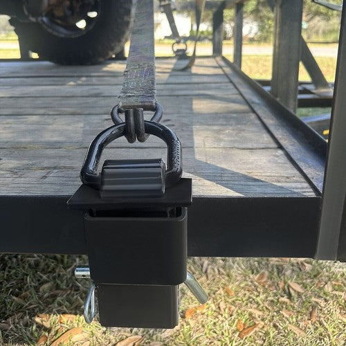 DURAFORCE Black 2Pk Adjustable Trailer Stake Pocket D-Ring Heavy Duty Load Limit 5400lbs