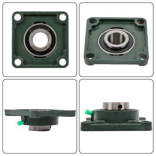 DURAFORCE 2 Pack UCF207-20 Flange Pillow Block Bearing, 1-1/4 inch Bore, Self-Alignment