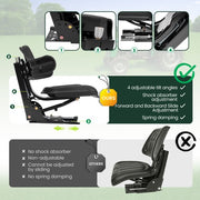 DURAFORCE Tractor Suspension Seat Adjustable Forklift Seat Waterproof Seat Mower Digger