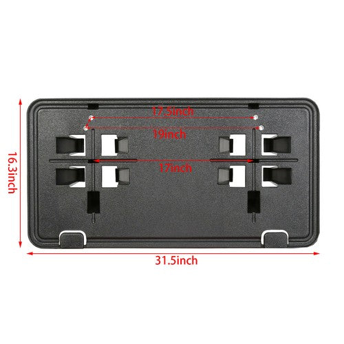 DURAFORCE Front Bumper License Plate Mounting Bracket Holder Cover For 2015-2017 Ford F150