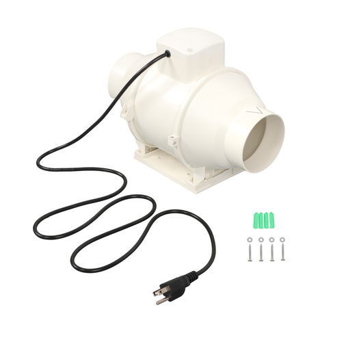 DURAFORCE Inline Duct Fan 4 Inch 280 CFM Ventilation Exhaust Fan for Bathroom Grow Tent