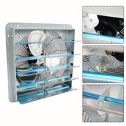 DURAFORCE 20'' Shutter Exhaust Fan Aluminum High Speed Wall Mounted Greenhouse Garage USA