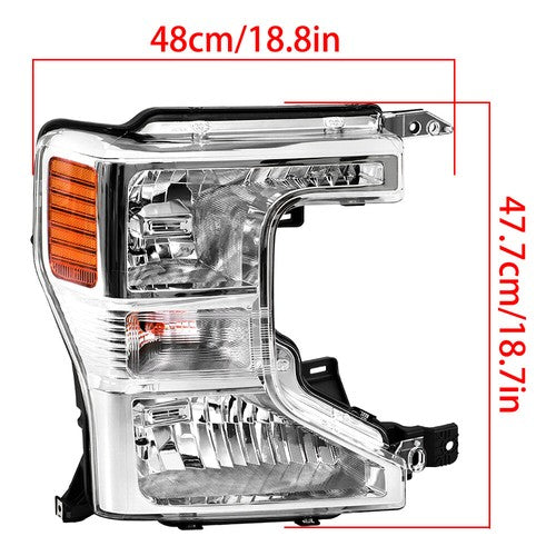 DURAFORCE Clear Lens Halogen Headlight Headlamp For Ford F250 F350 F450 2020-2022 RH Side